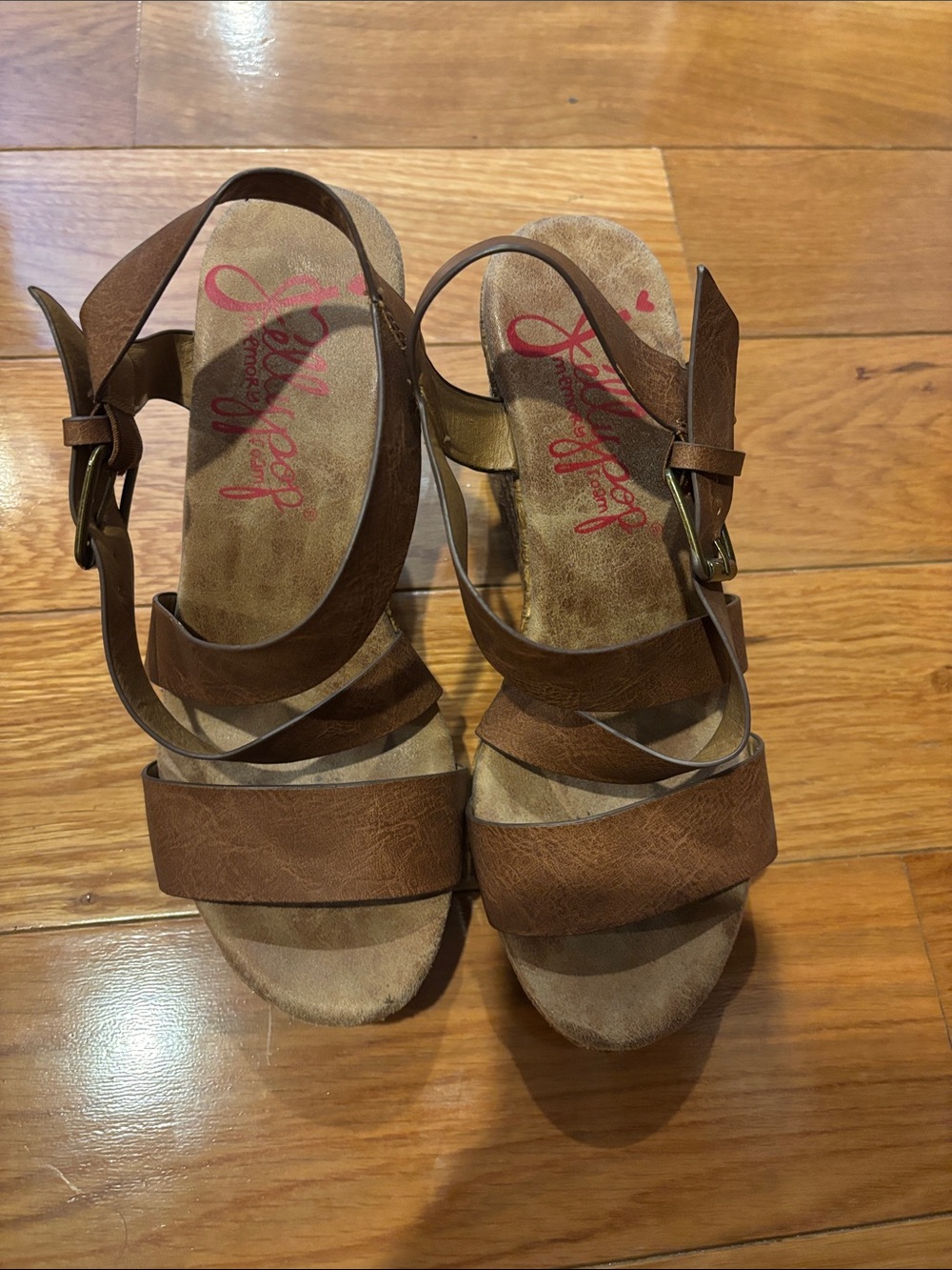 Seychelles Brown Multi-Strap Wedge Sandals